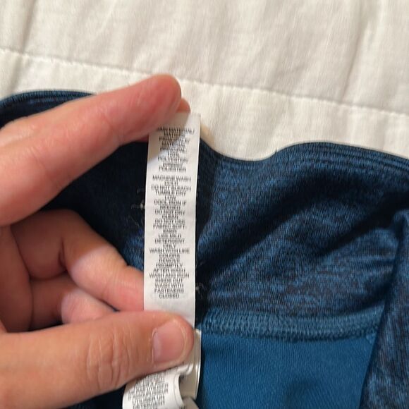 adidas L climalite Blue Black Heathered Quarter Zip Pullover Athletic Sweatshirt - Picture 11 of 12